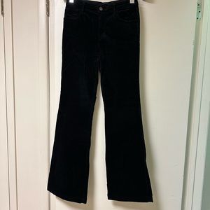 J Brand Maria Flare High Rise Black Velvet Jeans
